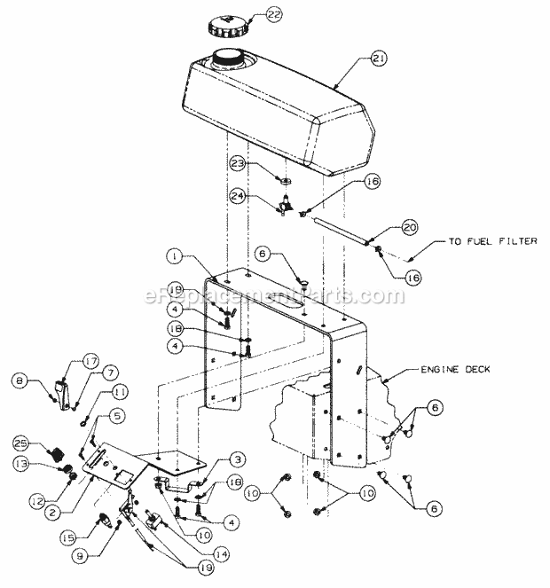 Lower Handle Support Assembly Diagram and Parts List for 4815F 556C465M100 Cub Cadet Lawn Mower